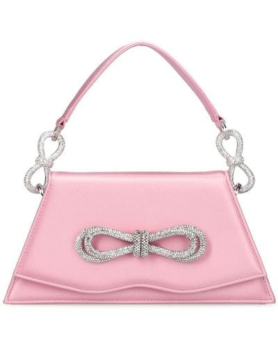 Mach & Mach Md Samantha Satin Top Handle Bag W/ Bow - Pink