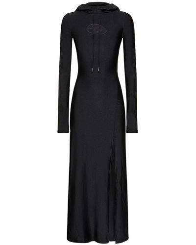DIESEL D-mathilde Logo Cutout Long Dress - Black