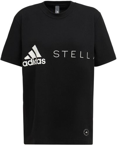 adidas By Stella McCartney Asmc Logo Cotton Blend T-shirt - Black