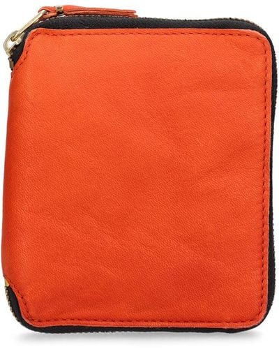 Comme des Garçons Washed Leather Wallet - Orange
