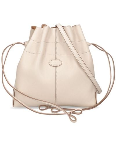 Tod's Mini Dbs Leather Bucket Bag - Natural