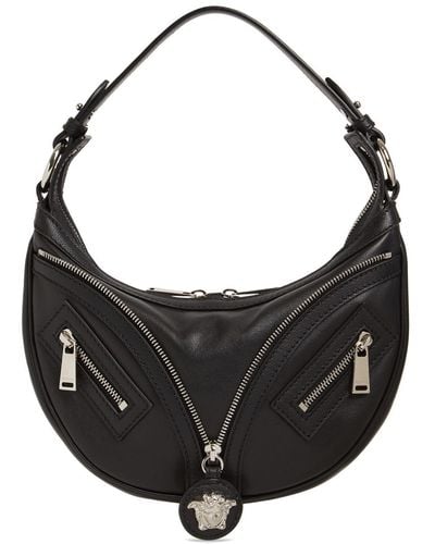 Versace Small Smooth Leather Top Handle Bag - Black