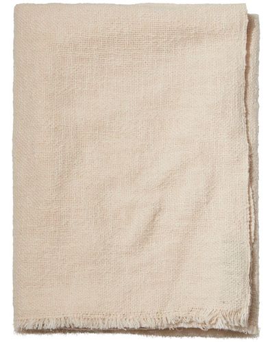 Janessa Leone Handgewebter Deckenschal Aus Baumwolle - Natur