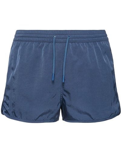 CDLP Bañador shorts de sarga de satén econyl - Azul