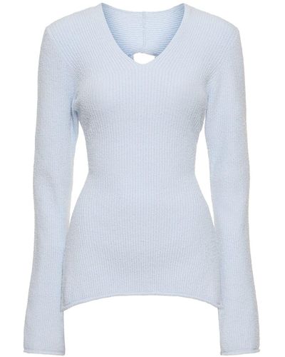 Axel Arigato Tube rib knit cotton blend top - Blu