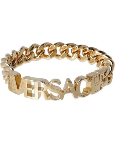 Versace Logo-armband Aus Metall - Natur