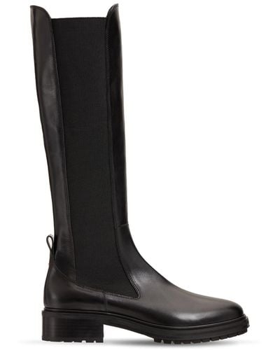 Aeyde 40mm Blanca Tall Leather Boots - Black