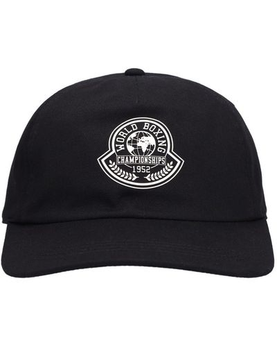 Moncler Cappello in gabardina di cotone con logo - Nero
