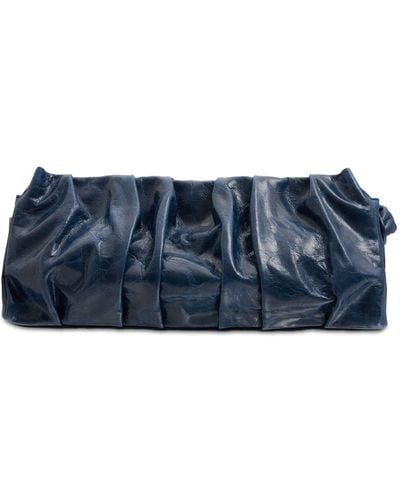 Elleme Long Vague Vintage Leather Shoulder Bag - Blue