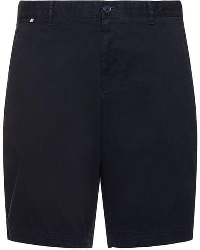 BOSS Slice Stretch Cotton Shorts - Blue