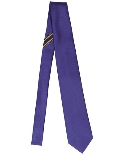 Brioni Silk Tie W/ Regital Detail - Purple