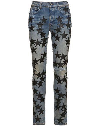 Amiri Jeans con estrellas de piel - Azul