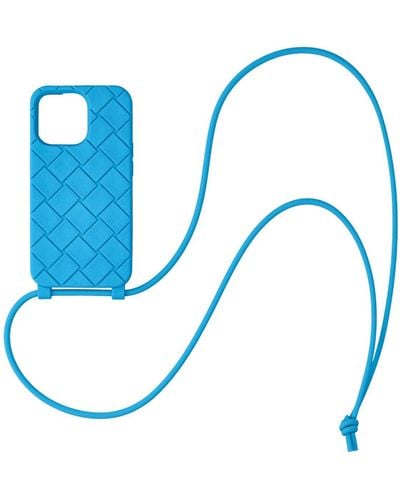 Bottega Veneta Cover iphone13 pro in silicone - Blu