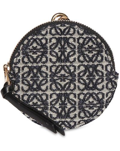 Loewe Llavero De Piel Con Anagrama Jacquard - Negro