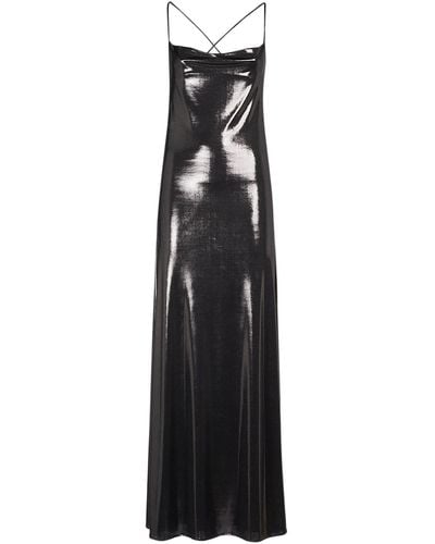 Saint Laurent Cowl Neck Maxi Dress - Black