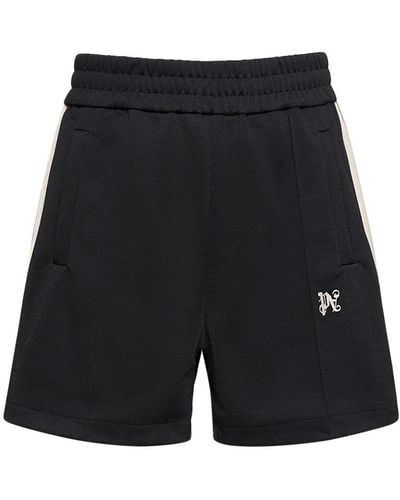 Palm Angels Sweatshorts Aus Technostoff Mit Monogramm - Blau