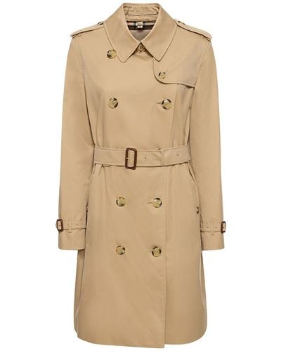 Burberry Trench-coat mi-long en toile kensington - Neutre