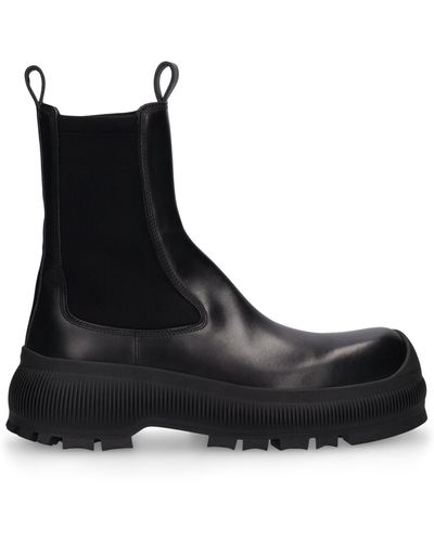 Jil Sander 35mm Leather Ankle Boots - Black