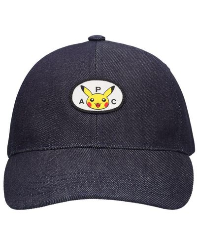 A.P.C. X Pokémon Denim Baseball Cap - Blue