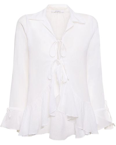 GIMAGUAS Balen Ruffled Cotton Shirt - White