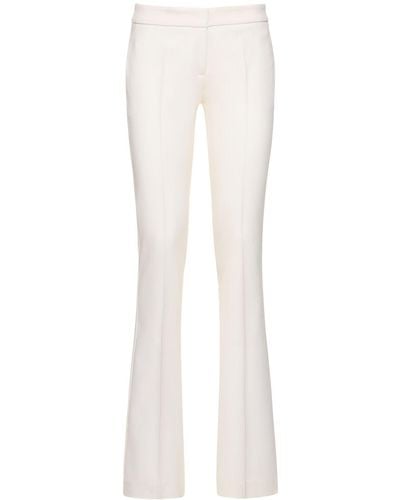 Blumarine Wool Crepe Low Waisted Straight Pants - White