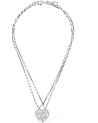 Balenciaga Lovelock Brass & Glass Necklace - Metallic