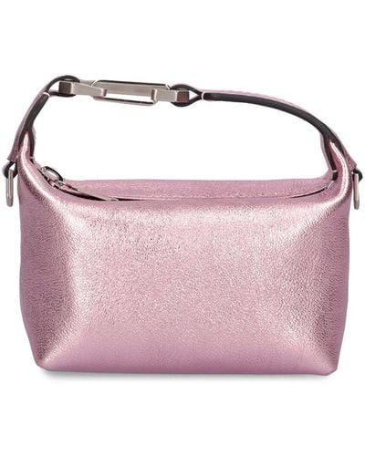 Eera Tiny Moon Lamé Leather Top Handle Bag - Pink