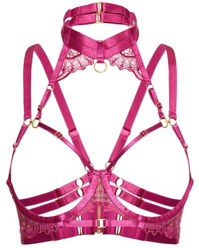 Bordelle Mari Ouvert Open Cup Wire Bra - Pink
