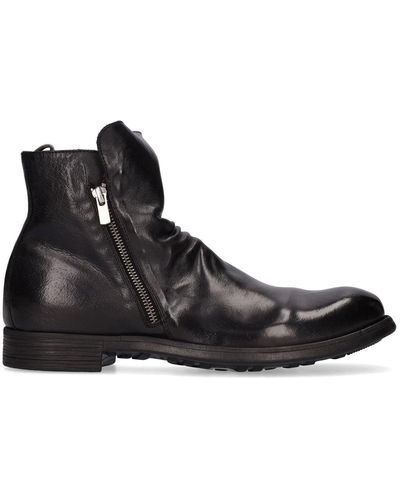 Officine Creative Chronicle Leather Zip Ankle Boots - Black