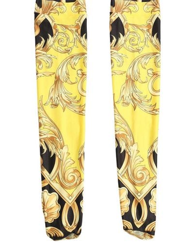 Versace Printed Lycra Socks - Yellow