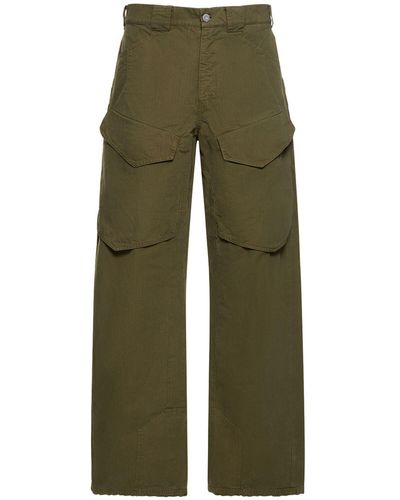 Objects IV Life Hiking Organic Cotton Cargo Trousers - Green
