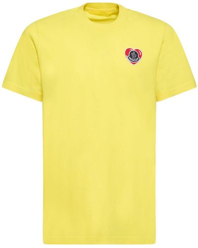 Moncler T-shirt mit herz-logo - Gelb
