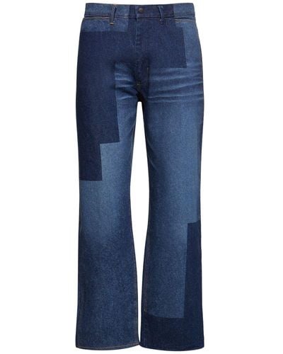 Needles Jeans dritti in denim patchwork 14oz - Blu