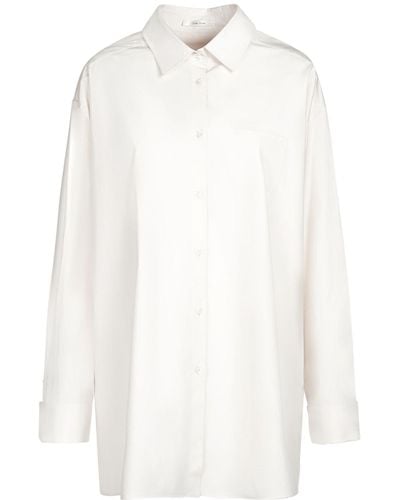 The Row Moon Cotton Poplin Oversize Shirt - White