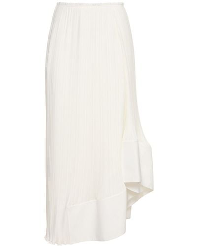 Lanvin Pleated High Waist Midi Skirt - White
