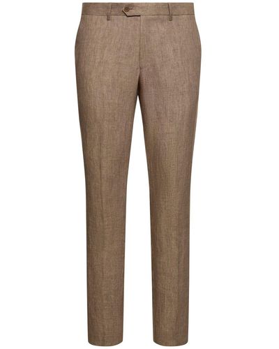 Frescobol Carioca Alfonso Tailored Linen Trousers - Natural