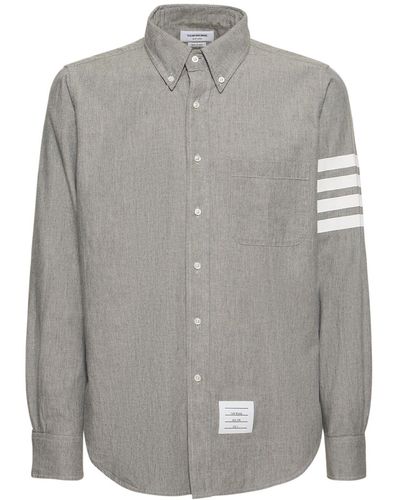 Thom Browne Gerades Chambray-shirt - Grau