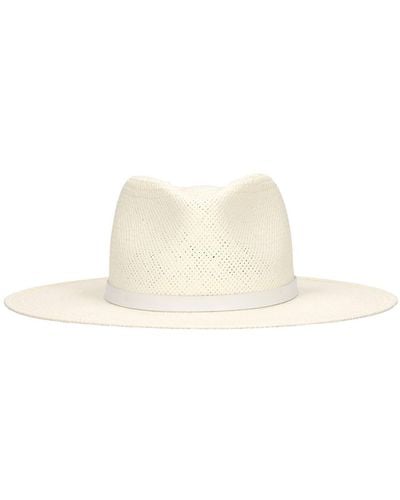 Janessa Leone Sherman Straw Effect Hat - White