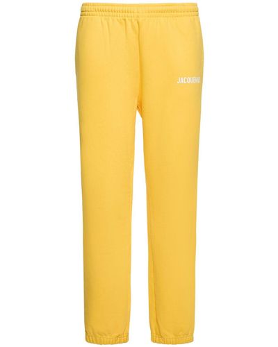 Jacquemus Logo-print Organic Cotton Track Pants - Yellow