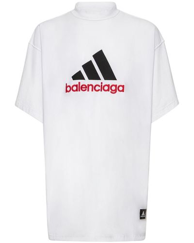 Balenciaga X adidas t-shirt à logo imprimé - Blanc