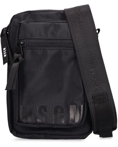 MSGM Logo Tech Crossbody Bag - Black
