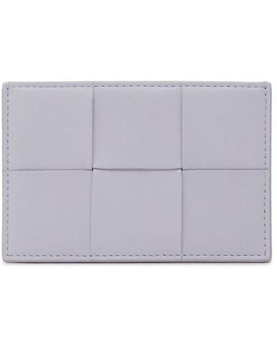 Bottega Veneta Cassette Leather Credit Card Case - Gray