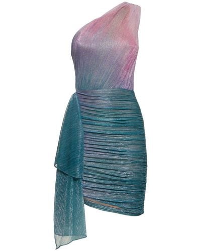 PATBO Robe courte asymétrique en sequins - Bleu