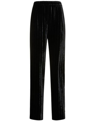 Giorgio Armani Striped Straight-leg Trousers - Black