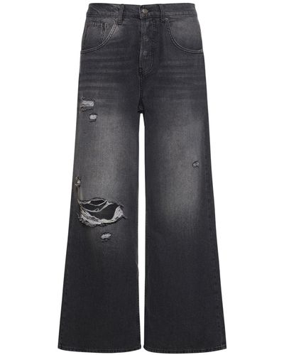 Jaded London Colossus Distressed Denim Flared Jeans - Blue