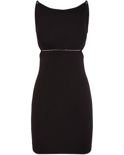 DSquared² Robe courte en jersey de viscose détail chaîne - Noir