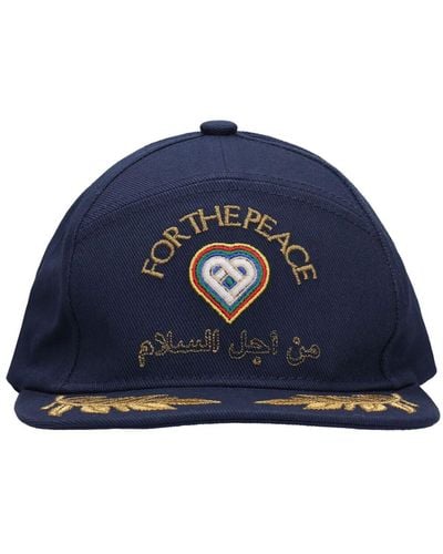 Casablancabrand Cappello in cotone con logo - Blu
