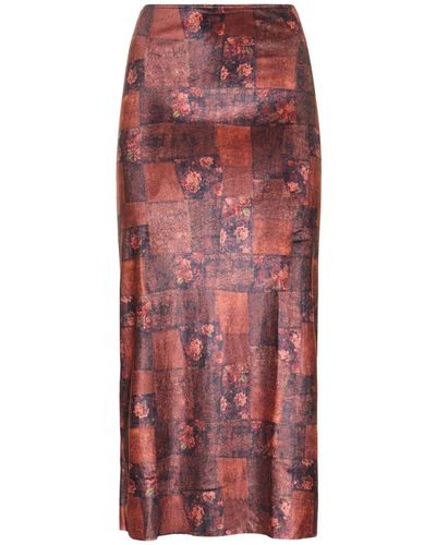 WeWoreWhat Printed Stretch Jersey Maxi Skirt - Red