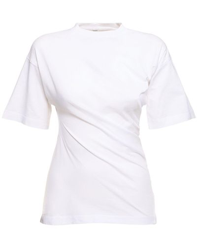 Totême Twisted Organic Cotton Jersey Top - White