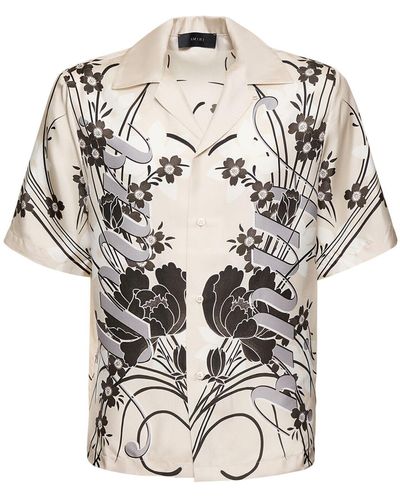 Amiri Chemise blanc cassé à motif fleuri